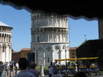 Leaning Tower from street vendors' stalls