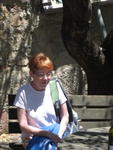 Judy waiting patiently at  Fattoria S.Donato