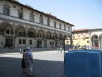 Piazza SS.Annunziata with the arcade across from the Ospedale
